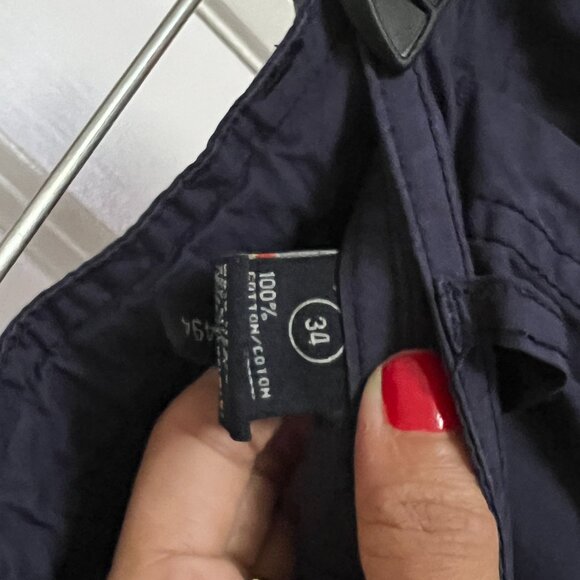 Navy Blue Buffalo David Bitton 100% cotton Men's Cargo shorts size 34 Waist - Picture 2 of 3